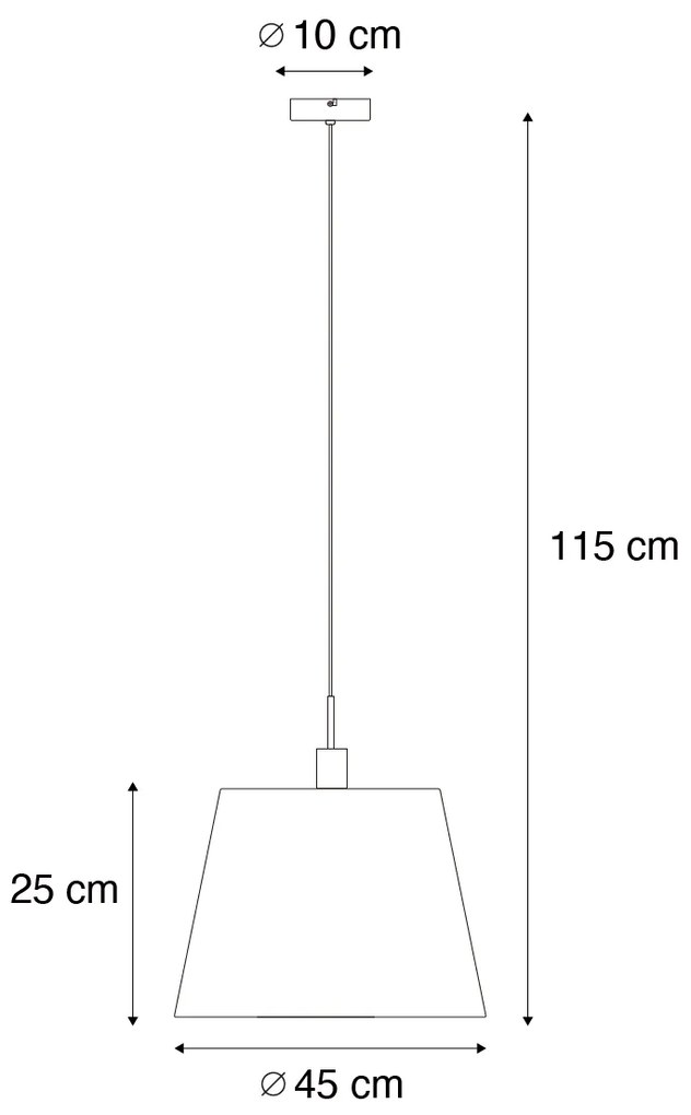 Moderné závesné svietidlo čierne s tienidlom 45 cm taupe - Combi 1
