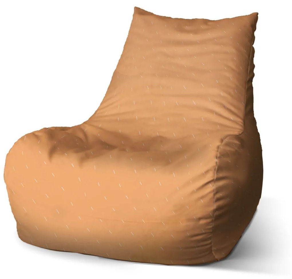 Sablio Sedací vak Bean Biele čiarky na oranžovej - 100 x 90 x 45 cm