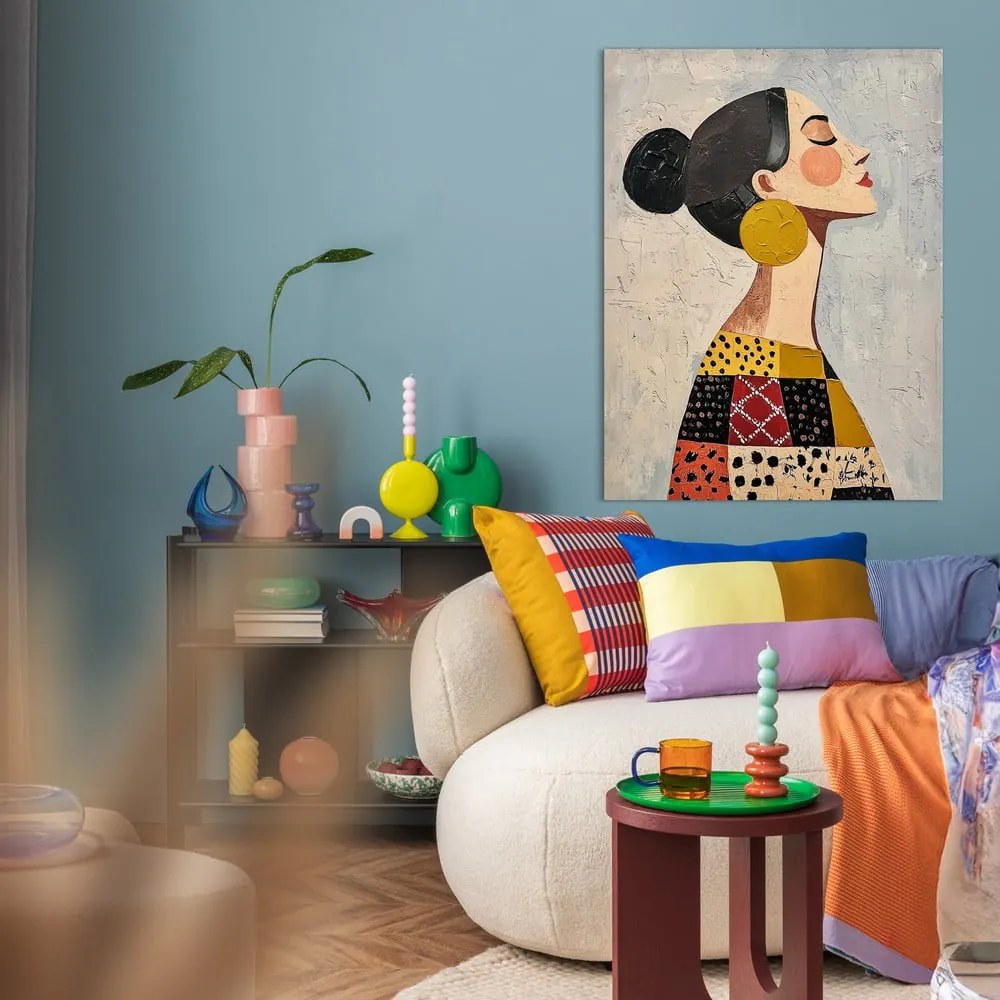 Obraz s ručne maľovanými prvkami 70x100 cm Mae – Styler