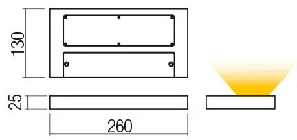 Redo 01-3016 - LED Nástenné svietidlo LAMINA 2xLED/15W/230V CRI 90 čierne