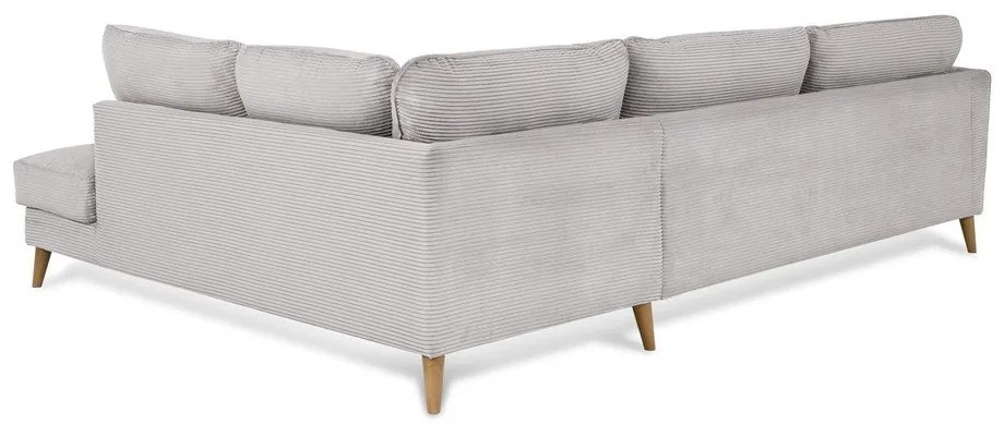 Svetlosivá menčestrová rohová pohovka (pravý roh) Paris – Scandic