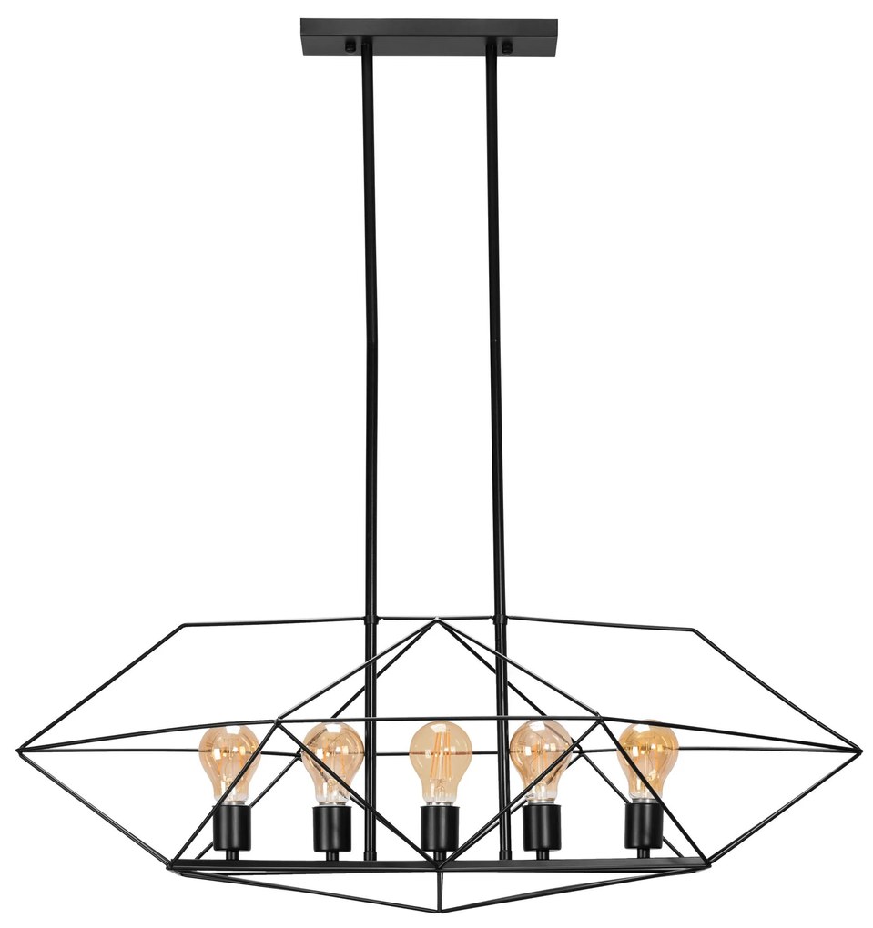 Toolight Toolight, stropné svietidlo 5xE27 APP1037-5CP, čierna, OSW-05561