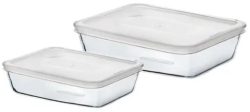 Pyrex Súprava sklenených dóz 2 ks, 1,5 l + 2,6 l