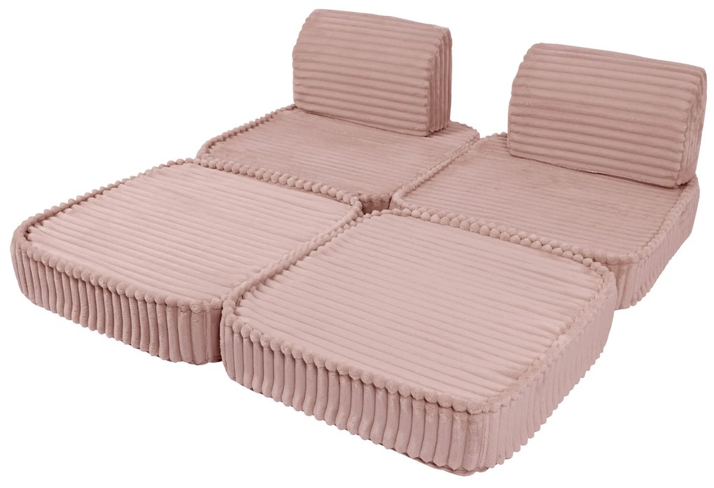MeowBaby® Churros detská pohovka Basic, Ruby Chocolate Pink