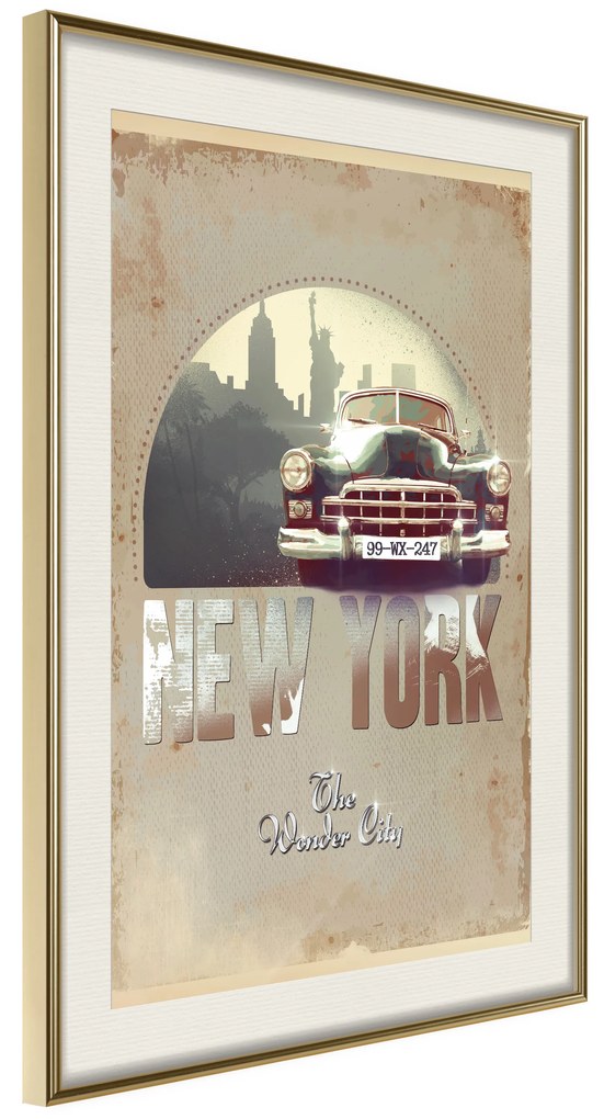 Artgeist Plagát - New York - The Wonder City [Poster] Veľkosť: 20x30, Verzia: Zlatý rám