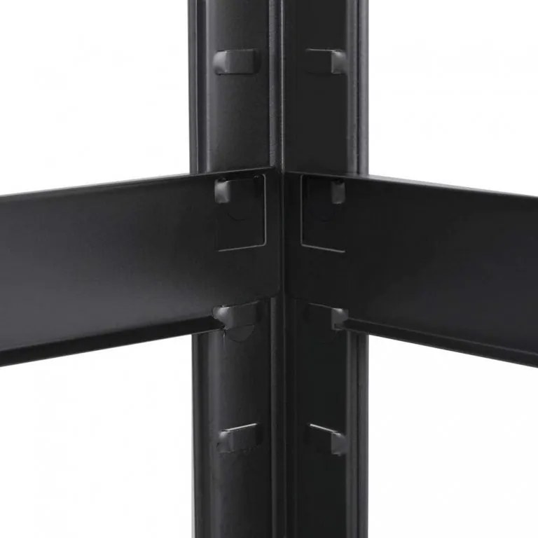 Regál 240x120x60 cm lakovaný 6-policový, nosnosť 900 kg - ČIERNÝ