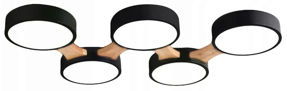 Toolight Toolight, LED stropné svietidlo 65x48x4,5cm + diaľkové ovládanie APP526-5C, čierna, OSW-08468