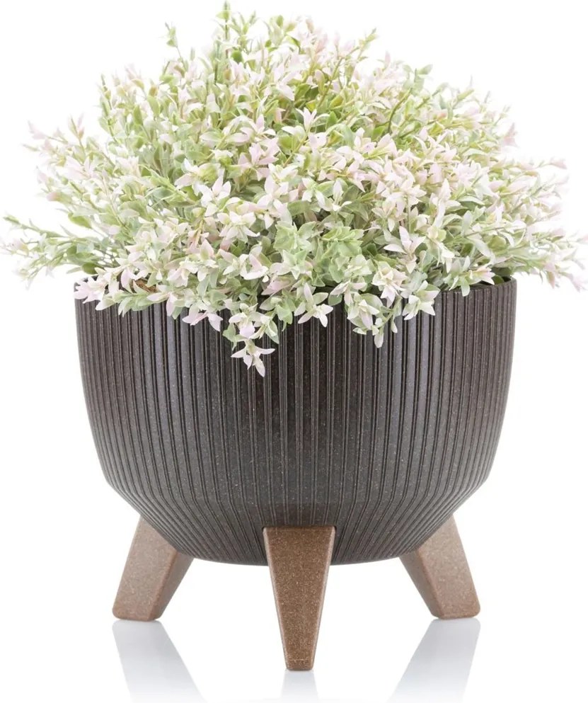 PLASTOVÝ KVETINÁČ ROSA LINEA ECO 15X24 CM HNEDÁ