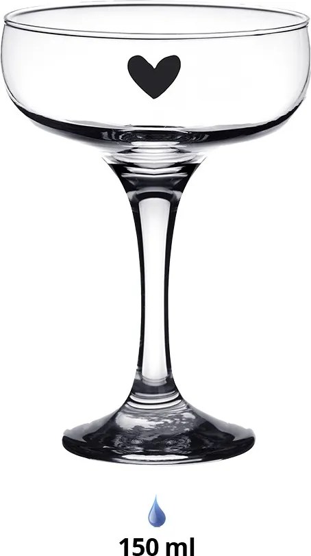 Poháre na šampanské so srdiečkom Heart - Ø 10*14 cm / 150 ml