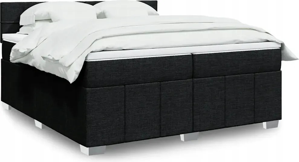 vidaXL Boxspring posteľ s matracom čierna 200x200 cm látka