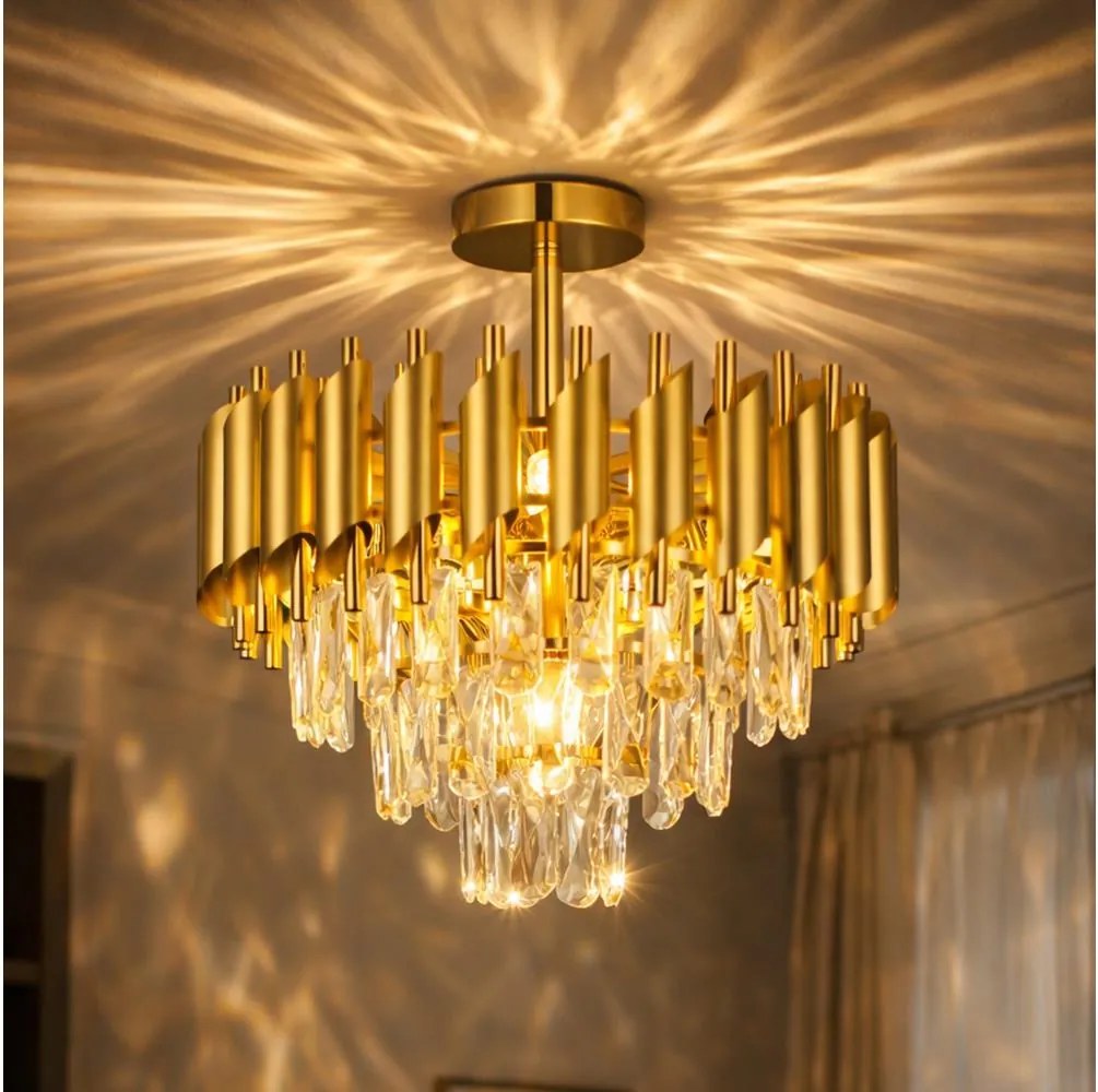 Brilagi - Prisadený luster ECLIPSE 5xE14/10W/230V pr. 38 cm zlatý