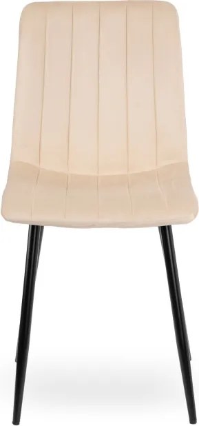 Jedálenská stolička FRESNO VELVET béžová / čierne nohy