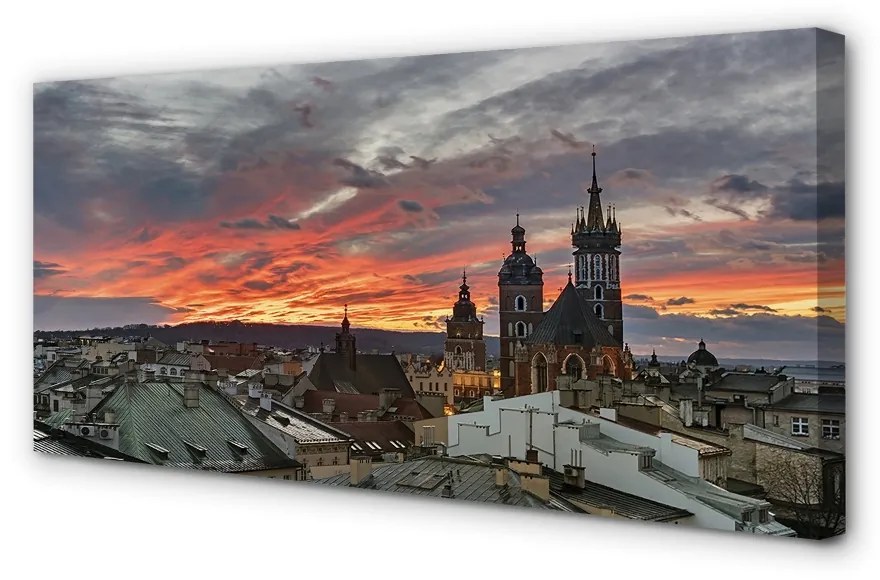 Obraz na plátne Krakow Sunset panorama 100x50 cm