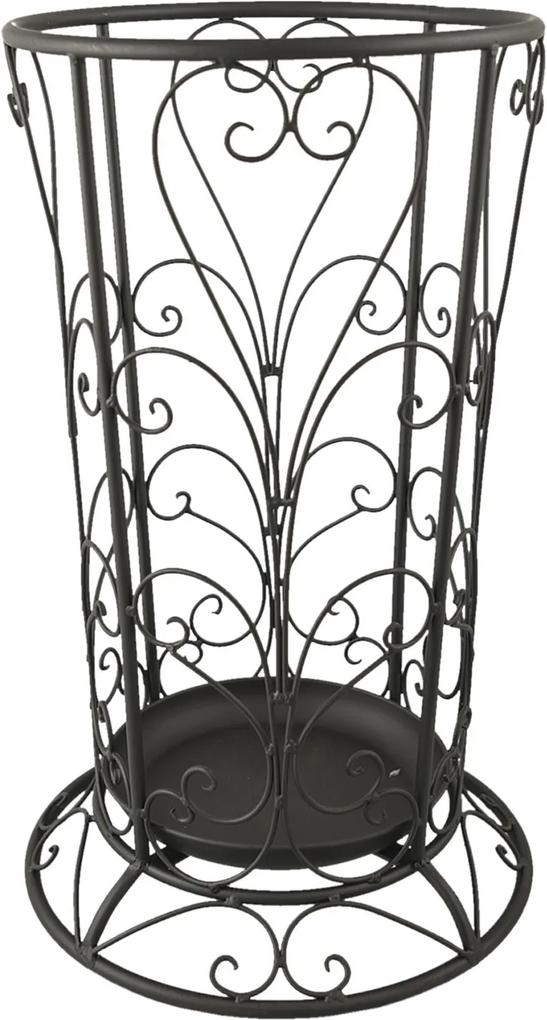 Čierny kovový stojan na dáždniky - Ø 30 * 49 cm