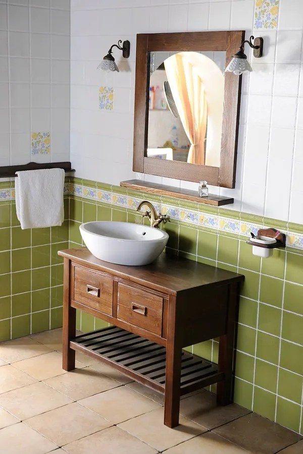 Sapho Sapho, BRAND umývadlová skrinka 100x73x50cm, morený smrek, BA101S