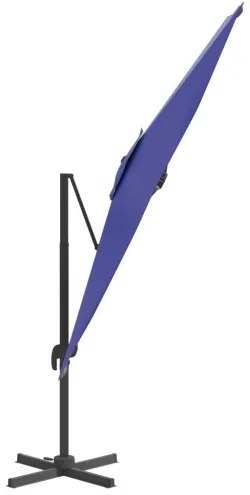 vidaXL LED konzolový slnečník azúrovomodrý 400x300 cm-