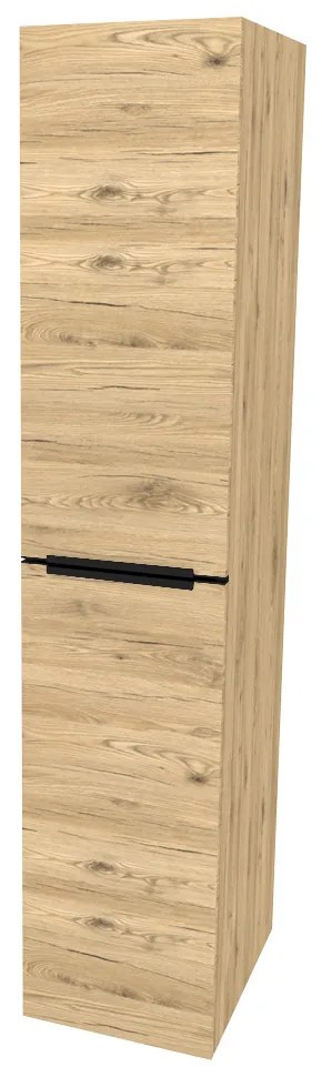 Mereo, Mereo Mailo, kúpeľňová skrinka vysoká 170 cm, čierne madlo, Multidecor, Dub San remo sand, MER-CN594LPBDSAN