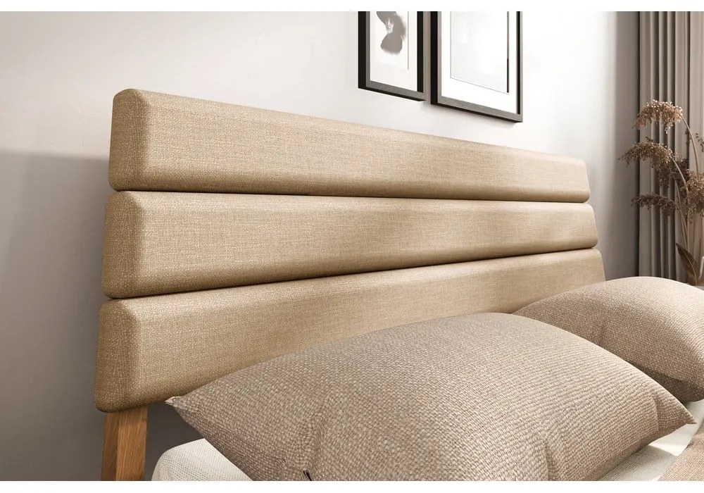 Dvojlôžková posteľ z dubového dreva v prírodnej farbe 200x200 cm Twig – The Beds