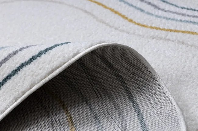 Koberec FUSION Shape 5707 biely / tmavozelený