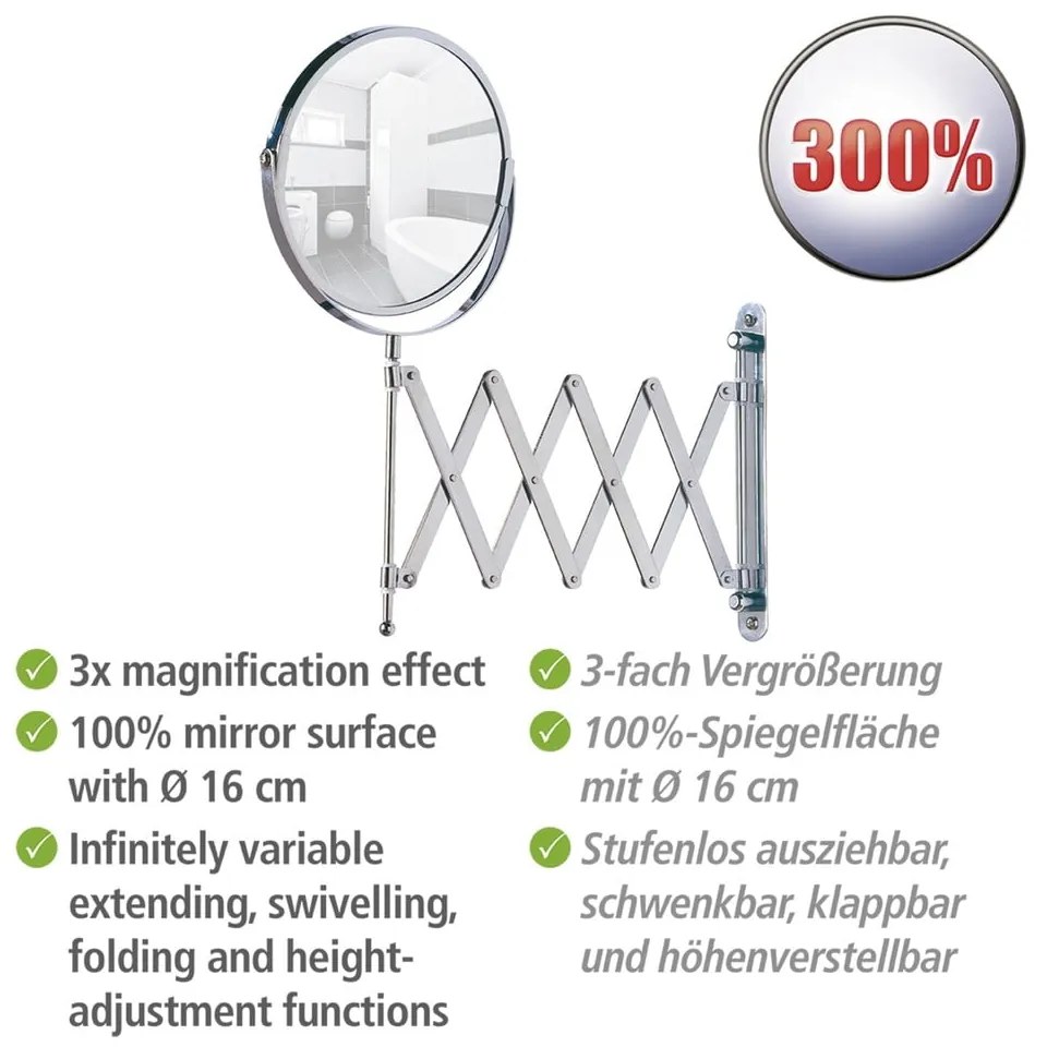 Kozmetické zväčšovacie zrkadlo (3x) ø 17 cm Exclusive – Wenko