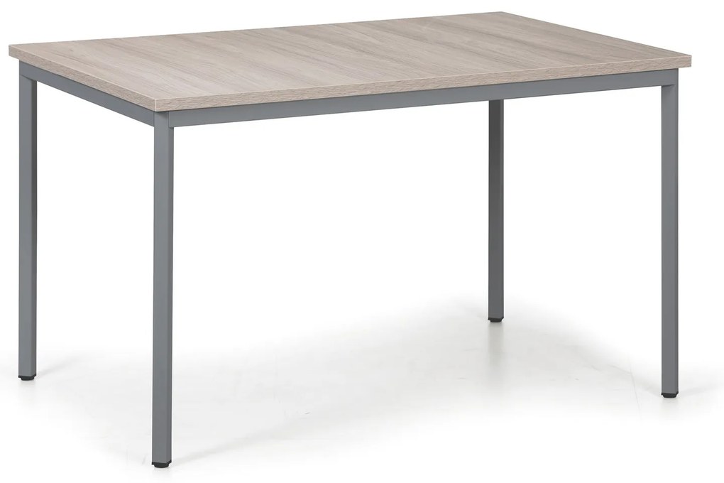 Jedálenský stôl TRIVIA, 120x80 cm, tmavo sivá podnož, dub prírodný