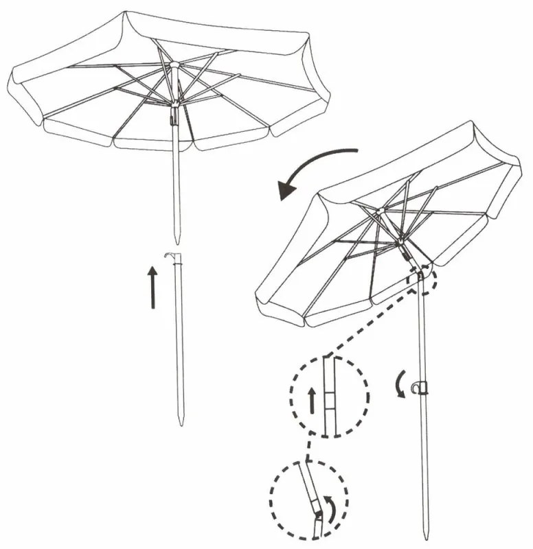 SPRINGOS Záhradný slnečník 180 cm, naklápací, modrý SPRINGOS VIVA