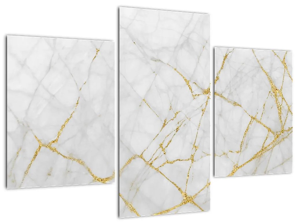 Obraz - Bielo-zlatý mramor (90x60 cm)