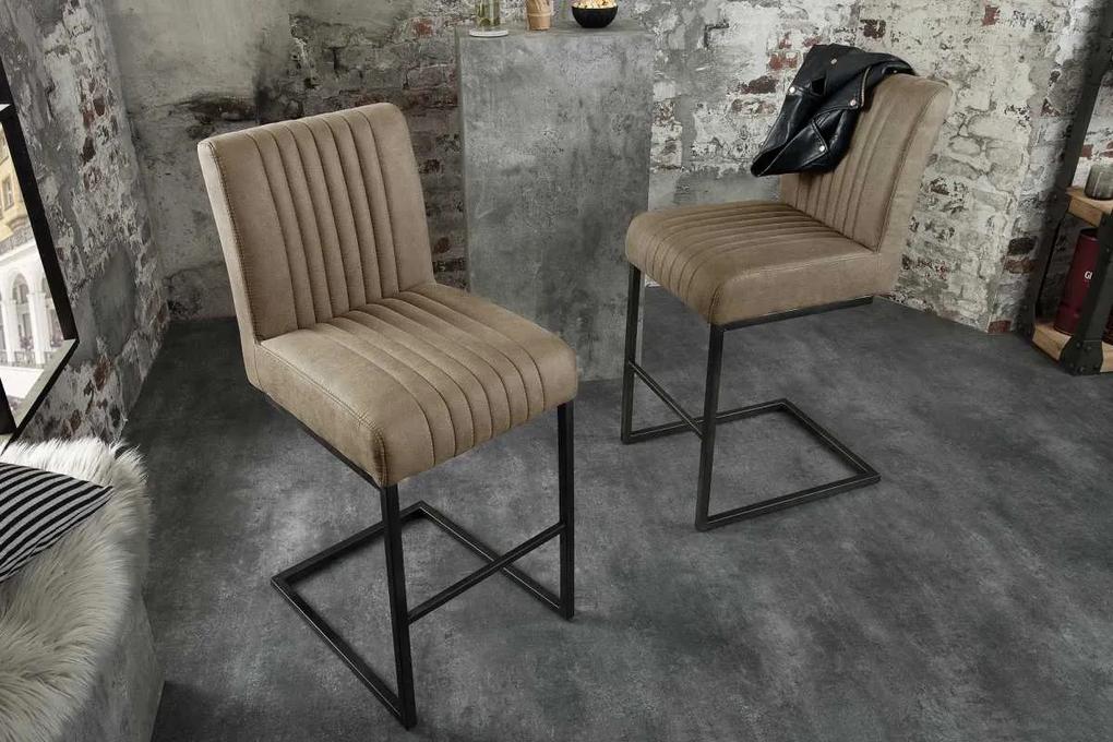 Dizajnová barová stolička Boss, sivohnedá taupe
