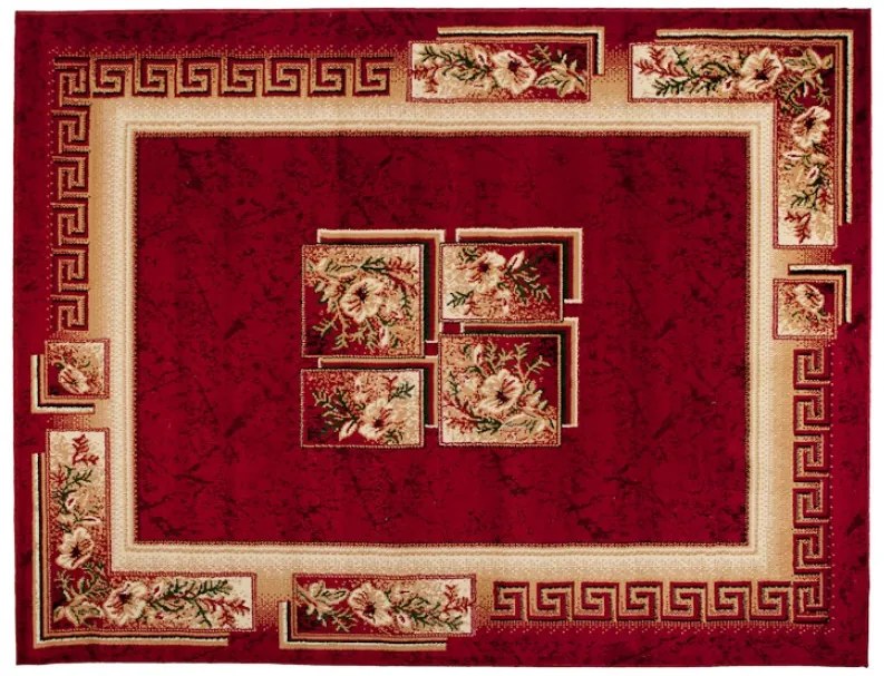 Kusový koberec ATLAS quatro - červený/béžový