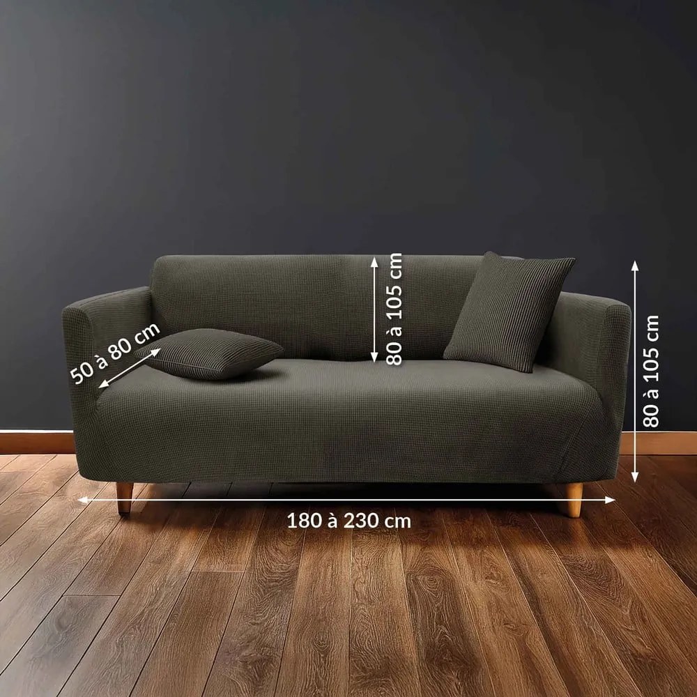 Antracitový 3-miestny napínací poťah na pohovku Sacha – douceur d'intérieur