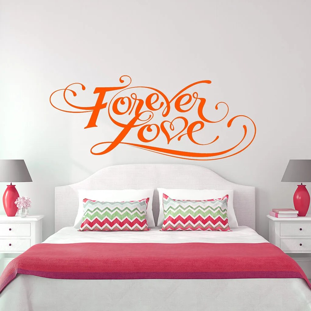 Veselá Stena Samolepka Forever love Farba: béžová, Veľkosť: 80 x 34 cm