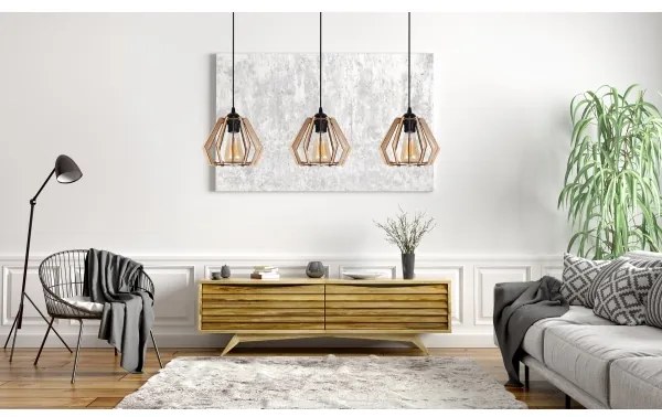 Luster na lanku BERGO 3xE27/60W/230V čierna