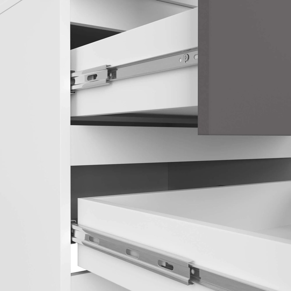 Šatníková skriňa STAR 60 cm so zrkadlom biela/grafit