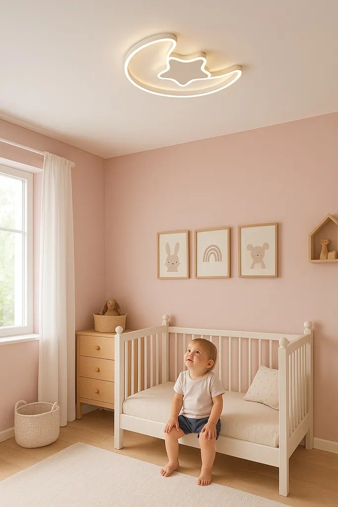 IKO LED stropná lampa s diaľkovým ovládačom – Mesiac s hviezdou