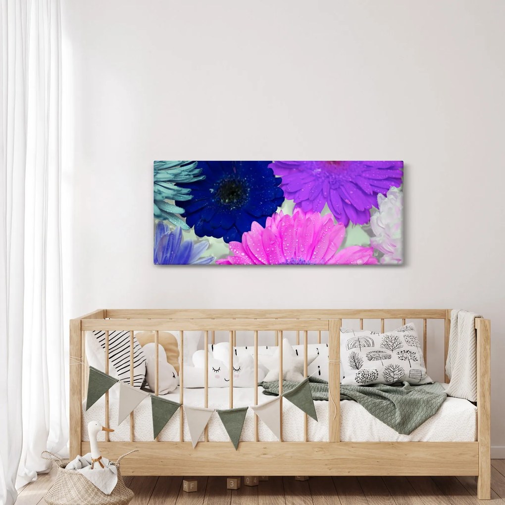 Obraz farebných kvetín (120x50 cm)