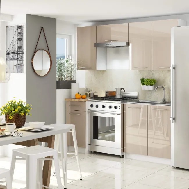 Horná kuchynská skrinka OLIWIA W60OK biela / cappuccino, lesk