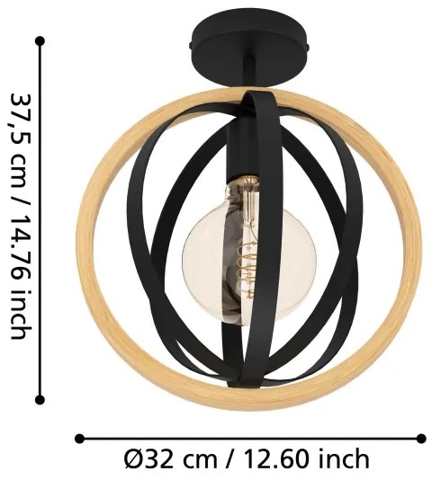 Eglo 43736 - Stropné svietidlo BASILDON 1xE27/40W/230V