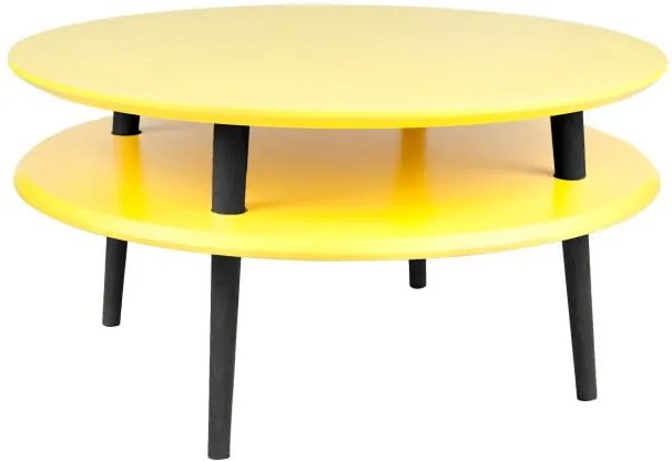 Žltý konferenčný stolík s čiernymi nohami Ragaba UFO, Ø 70 cm