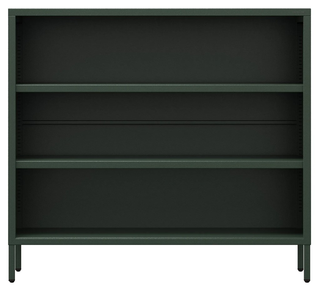 Nízky policový regál LUCA, 1000 x 900 x 350 mm, Modern: fľaškovo zelená farba