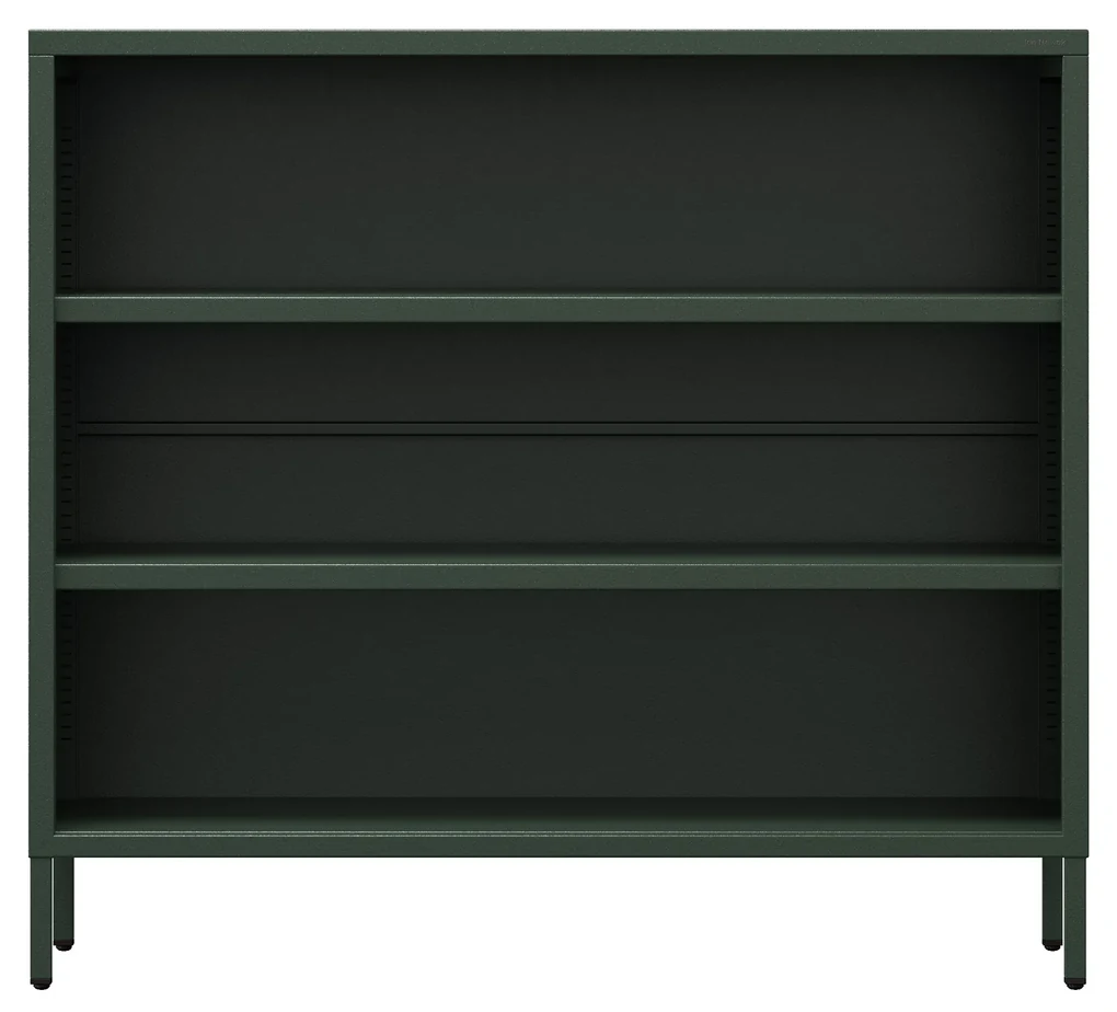 Nízky policový regál LUCA, 1000 x 900 x 350 mm, Modern: fľaškovo zelená farba