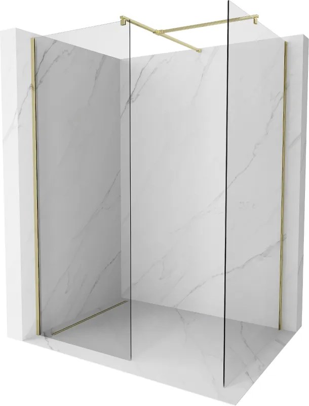 Mexen Kioto sprchová stena Walk-in 120 x 105 cm, transparentná, zlatá - 800-120-202-50-00-105