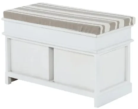 Kondela Lavica s vankúšom, SEAT BENCH 1 NEW, 2 šuplíky, biela/svetlohnedá