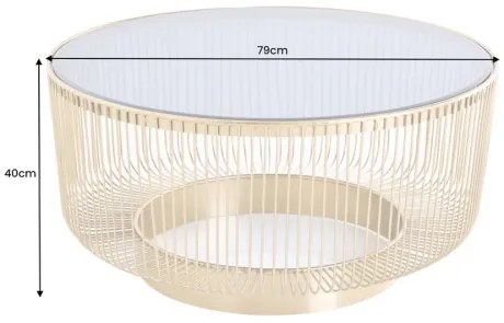 Konferenčný stôl Variation 43233 Ø80cm Gold - Komfort-nábytok