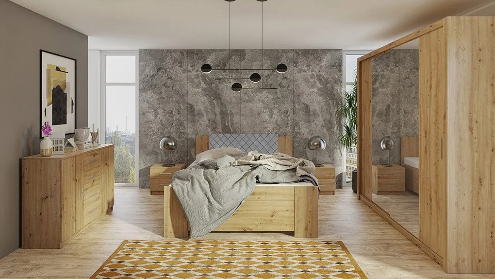 Spálňa Kler VIII, Farby: biela / biely + ekokoža soft 017 pik