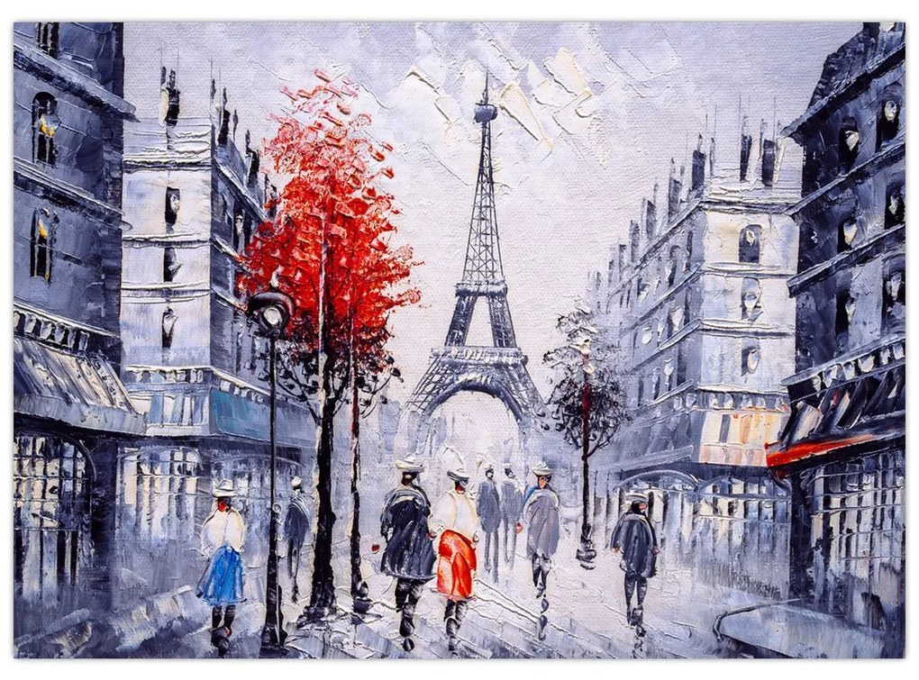 Obraz uličky v Paríži, olejomaľba (70x50 cm)
