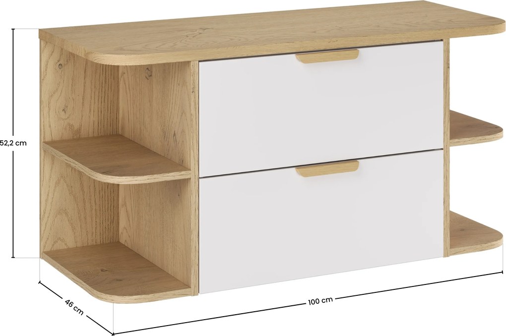 Comad Kúpeľňová skrinka pod doskové umývadlo set Aster White 100 biela/dub cremona