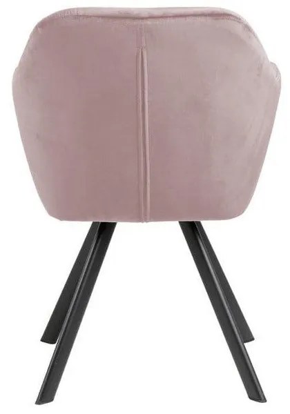 Svetloružové čalúnené jedálenské kreslo s podrúčkami Lola – Actona