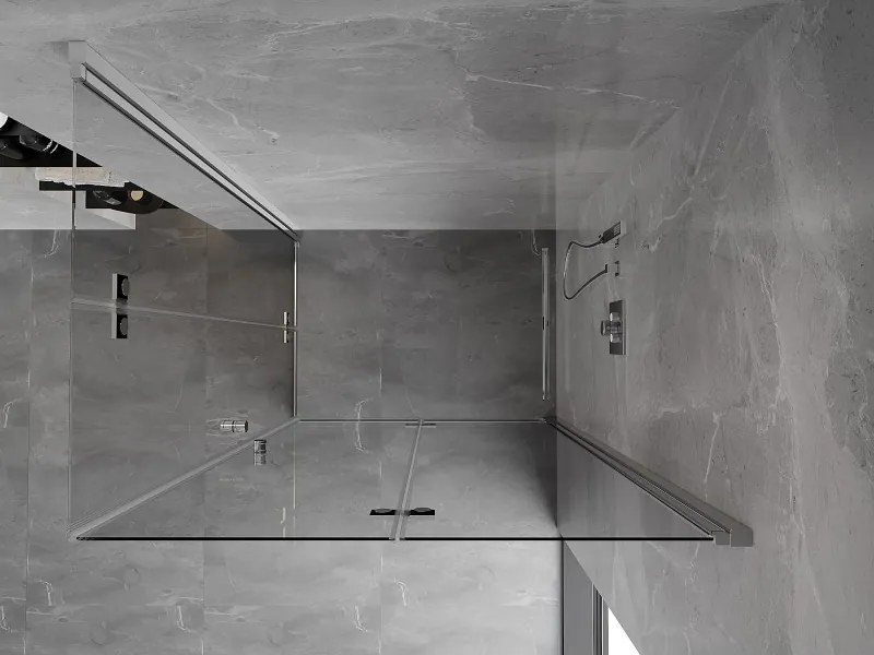 Mexen Mist-F Duo, skladací sprchový kút 100 x 110 cm, číre sklo, chrómový profil, 8A6-100L-110P-01-00