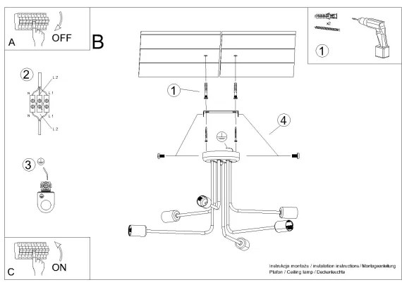 Sollux SL.1452 - Luster na tyči NORAH 6xE27/15W/230V čierna