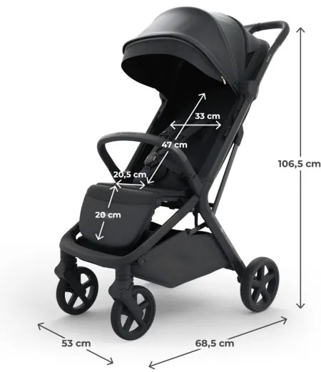 KINDERKRAFT SELECT - Športový kočík NUBI 3 Midnight Black